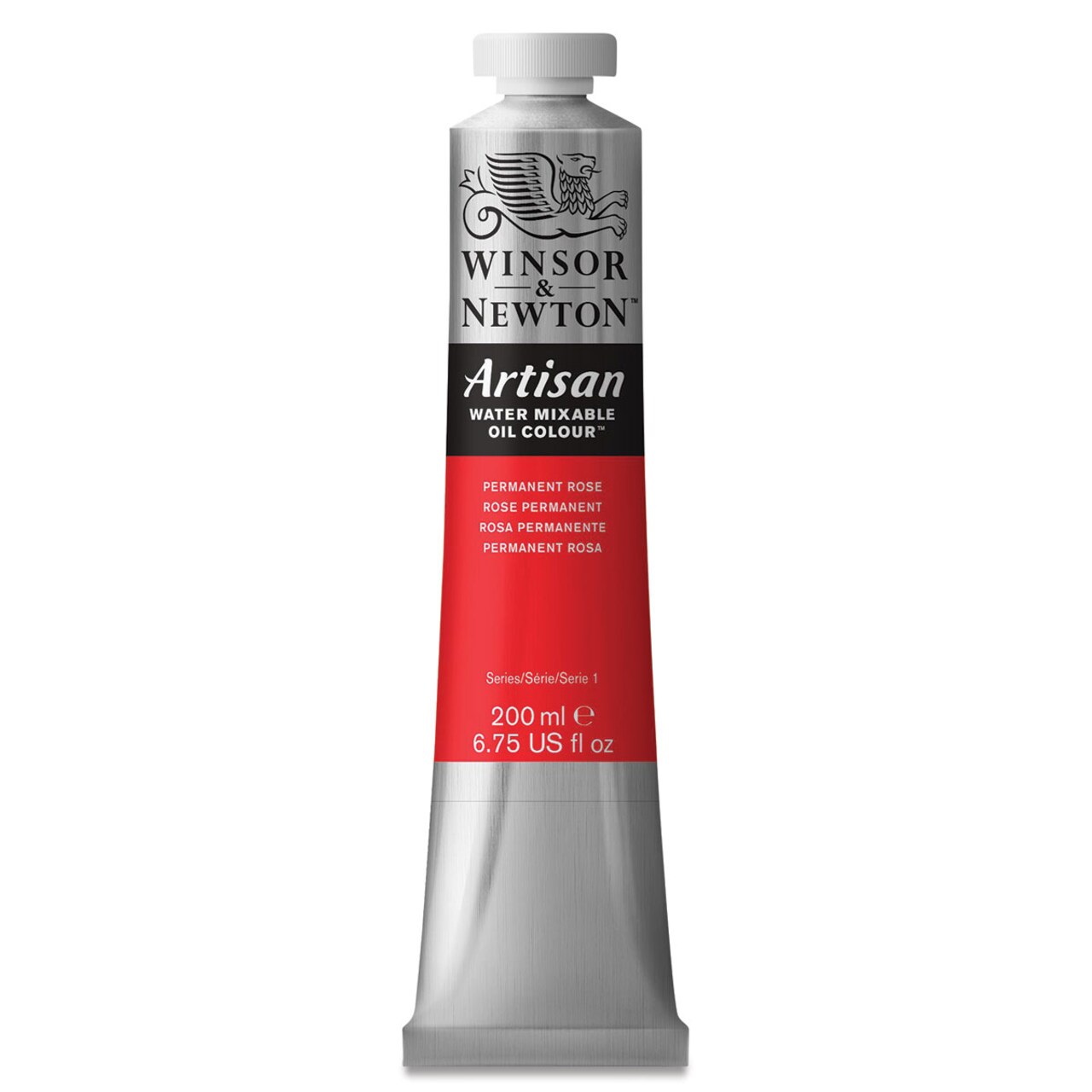 Winsor & Newton Artisan Water Mixable Oil Paint - Permanent Rose, 200 ml tube